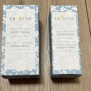 Trinitae Dead Sea face mask and  Mud Foot Cream with Aloe Vera  New 3.4 /2.5 Oz